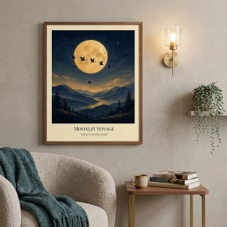 Personalised Moonlit Voyage Art Poster