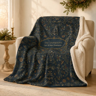 Personalised Moonlit Yule Sherpa Blanket
