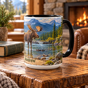 Personalised Moose Mountain River Mug