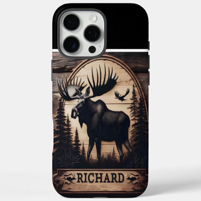 Personalised Moose Wood Sign Case-Mate iPhone Case (Back)