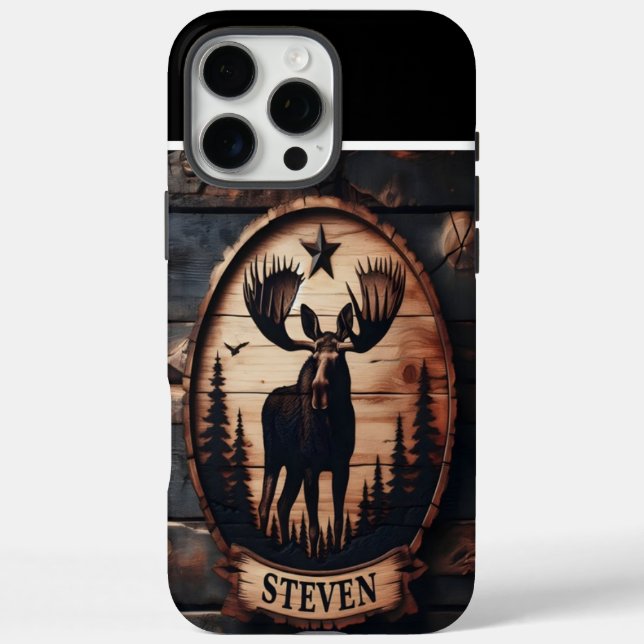 Personalised Moose Wood Sign Case-Mate iPhone Case (Back)