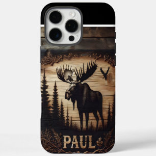 Personalised Moose Wood Sign iPhone 16 Pro Max Case