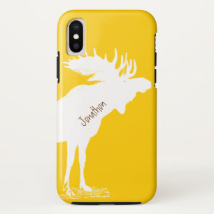Personalised Moose Yellow Changes to Any Colour iPhone XS Case