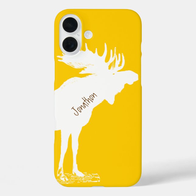 Personalised Moose Yellow Changes to Any Colour Case-Mate iPhone Case (Back)
