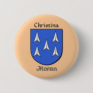 Personalised Moran Historical Shield 6 Cm Round Badge