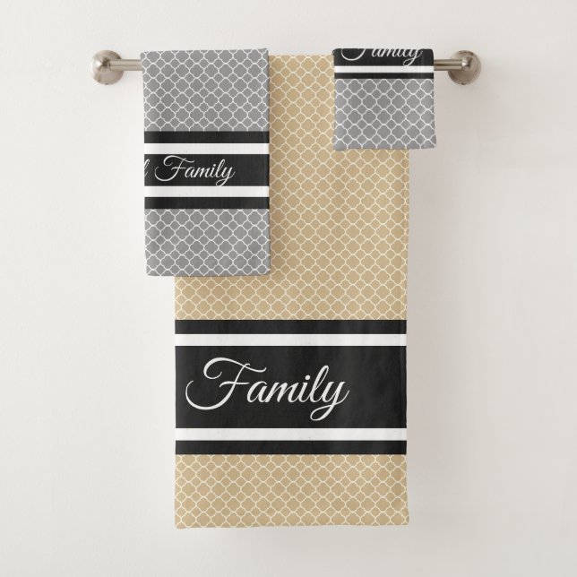 Personalised Moroccan Bath Towel Set (Insitu)