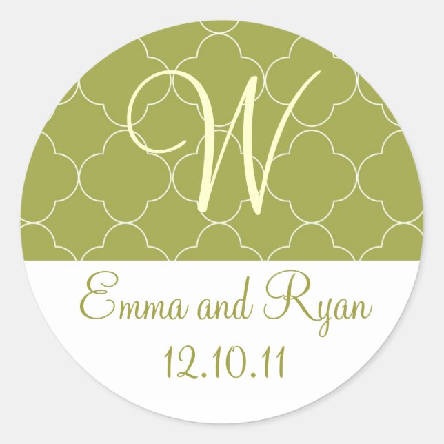 Personalised Moroccan Green Stickers (Front)