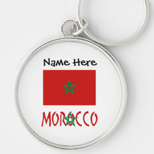 Personalised Morocco Flag  Key Ring