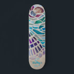 Personalised Mosaic  Skateboard<br><div class="desc">This skate board is decorated with a shell mosaic pattern.
Customise it with your name and monogram.
Because we create our own artwork you won't find this exact image from other designers.
Original Mosaic © Michele Davies.</div>