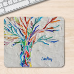 Personalised Mosaic Tree Mouse Mat<br><div class="desc">This mouse pad is decorated with a multicolored mosaic tree.
Easily customisable with your name or monogram.
Original Mosaic © Michele Davies.</div>