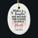 Personalised Mother And daughter Distance Ceramic Tree Decoration<br><div class="desc">Mother and Daughter,  Never truly apart,  maybe in distance,  but never in heart</div>