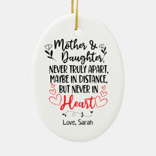 Personalised Mother And daughter Distance Ceramic Tree Decoration