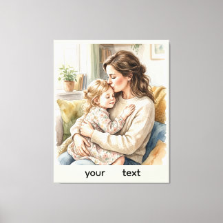 Personalised Mother and Daughter Hug Canvas Print