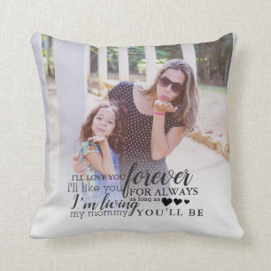Personalised Mother Daughter Photo Love Forever Cushion