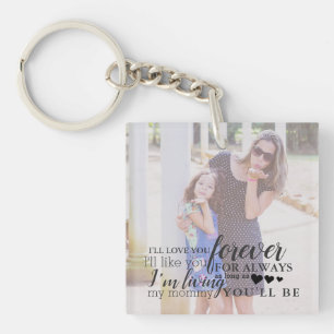 Personalised Mother Daughter Photo Quote Keychain