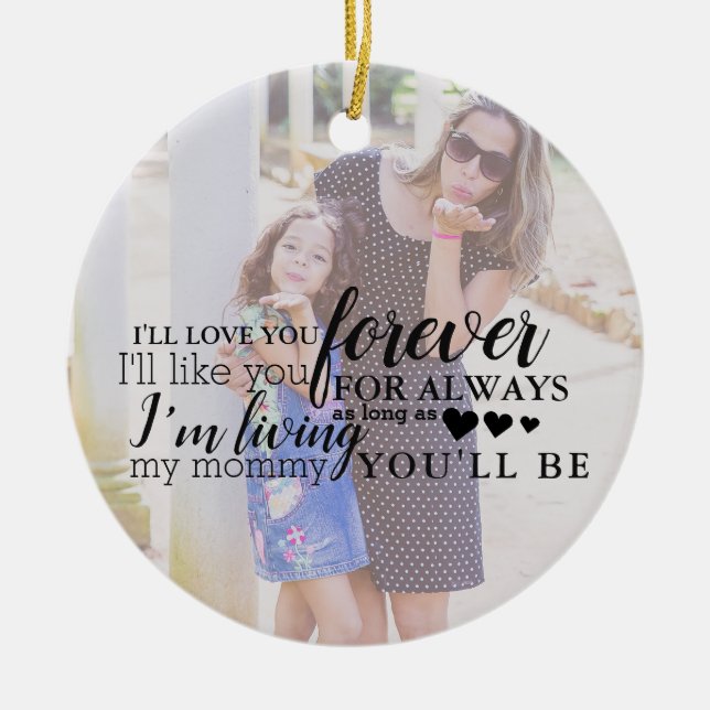 Personalised Mother Daughter Photo Quote Ornament (Front)