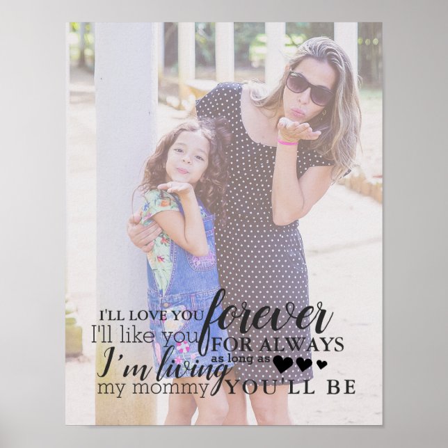 Personalised Mother Daughter Photo Quote Poster (Front)