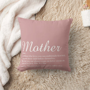 Personalised Mother Mum Definition Dusty Rose Pink Cushion