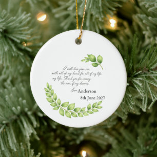 Personalised Mother of Groom Bride gift, Thank you Ceramic Tree Decoration