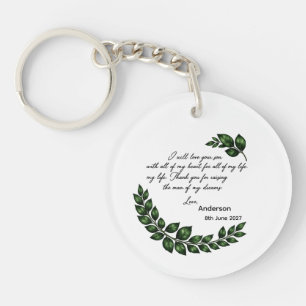Personalised Mother of Groom Bride gift, Thank you Key Ring