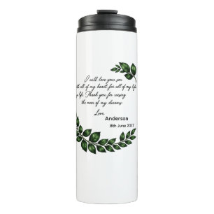 Personalised Mother of Groom Bride gift, Thank you Thermal Tumbler