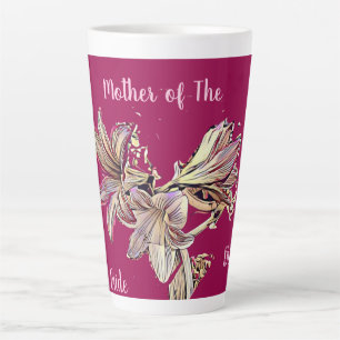 Personalised Mother of the Bride Floral Mulberry Latte Mug