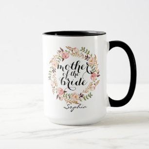 Personalised Mother of the Bride Floral Wreath Mug