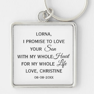 Personalised Mother of the Groom Gift From Bride Key Ring