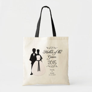 Personalised mother of the groom wedding favour tote bag