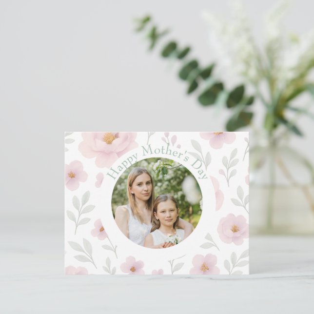 Personalised Mother’s Day – Pastel Flower |  Holiday Card (Standing Front)
