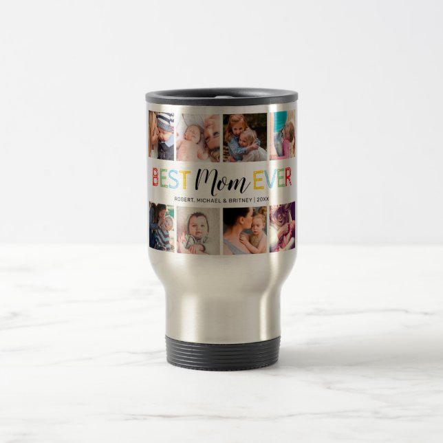Personalised Mother's Day 8 Photo Travel Mug (Center)