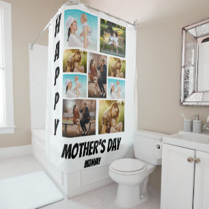 Personalised Mother's Day  9 Photo Collage  Shower Curtain
