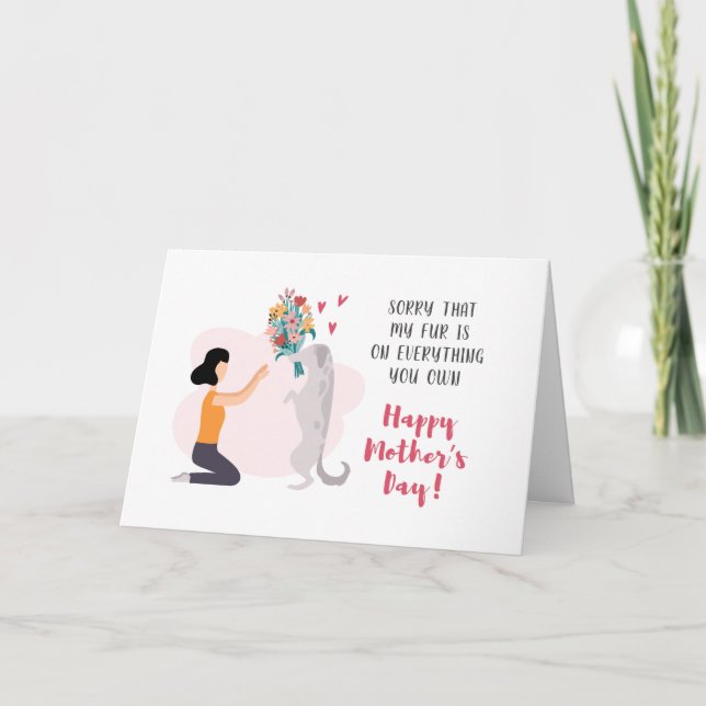 Personalised Mothers Day Best Dog Mum Cute Holiday Card (Front)
