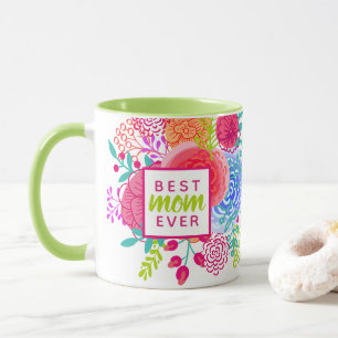 Personalised Mother's Day Best Mum Ever Floral Mug