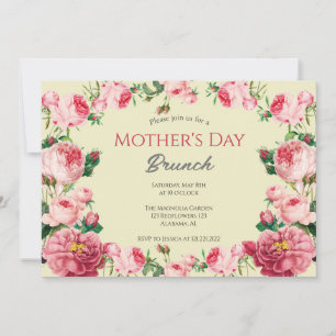 Personalised Mother's Day Brunch   Floral Theme Invitation