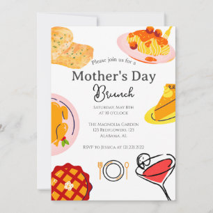 Personalised Mother's Day Brunch   food theme Invitation