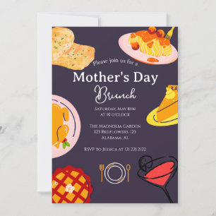 Personalised Mother's Day Brunch   food theme Invitation