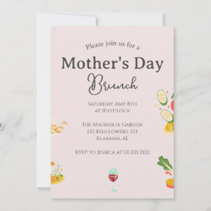 Personalised Mother's Day Brunch   food theme Invitation