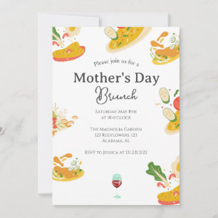 Personalised Mother's Day Brunch   food theme Invitation