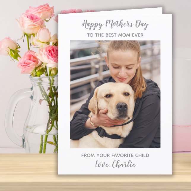 Personalised Mother's Day Dog Mum Pet Photo Holiday Card (Creator Uploaded)