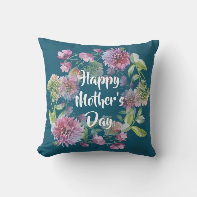 Personalised Mother's Day Flowers Cushion (Front)