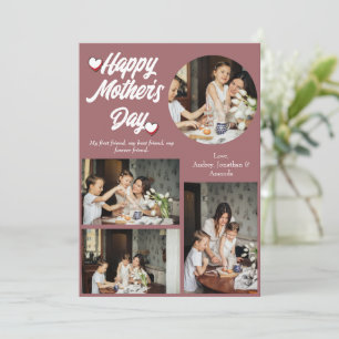 Personalised Mother's Day, Four photo collage Holiday Card