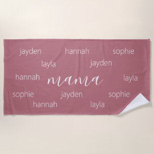 Personalised Mothers day gift for Mum Beach Towel