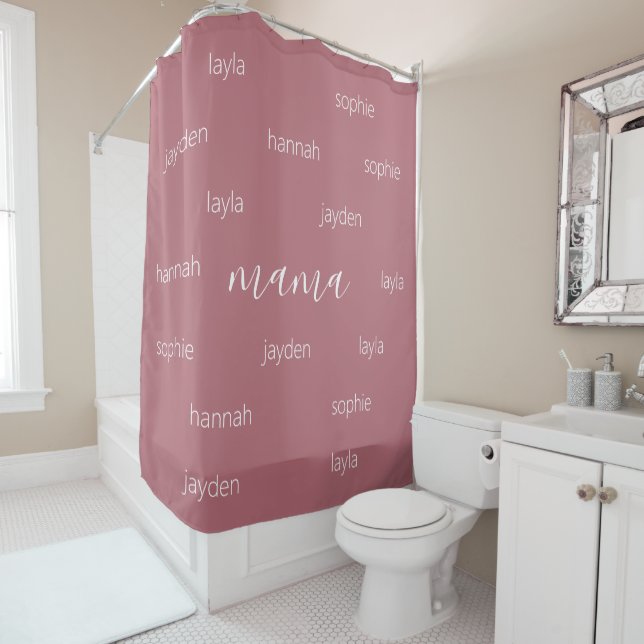 Personalised Mothers day gift for Mum Shower Curtain (In Situ)