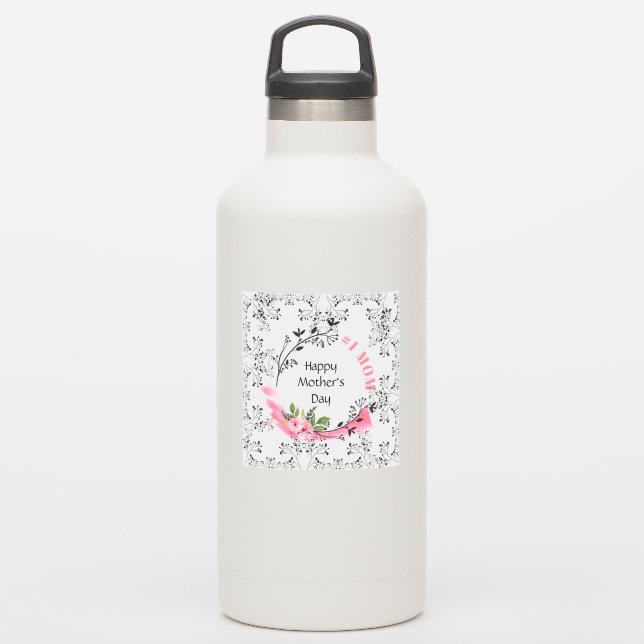 Personalised Mothers Day Gift #No1MOM Modern Chic (Waterbottle)
