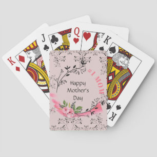 Personalised Mothers Day Gift #No1MOM Modern Chic Playing Cards