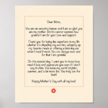 Personalised Mother's Day Letter