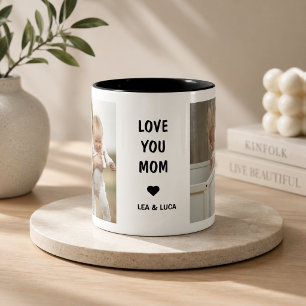 Personalised Mother's Day Love You Mum Two-Tone Coffee Mug