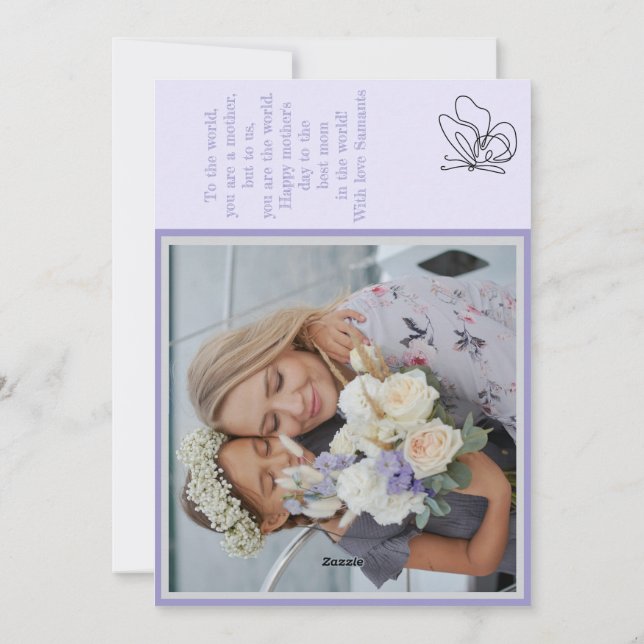 Personalised Mother's Day Photo Collage Flat Card  (Back)