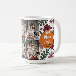 Personalised mothers Day,photo collage floral gift Coffee Mug